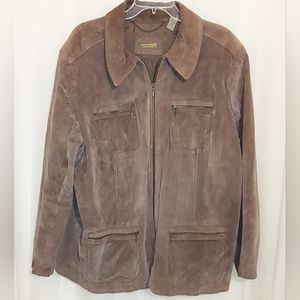 i.e. relaxed woman brown suede zip jacket sz 2X